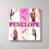 体操ピンク4フォト勇気付けられる キャンバスプリント (正面)