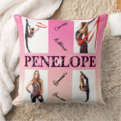 体操ピンク4フォト勇気付けられる クッション (ブランケット)