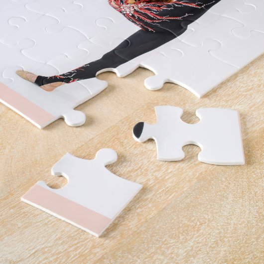 体操ピンク4フォト勇気付けられる ジグソーパズル (側面)