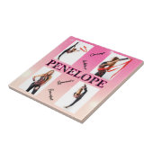 体操ピンク4フォト勇気付けられる タイル (側面)