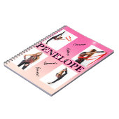 体操ピンク4フォト勇気付けられる ノートブック (左側)