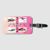 体操ピンク4フォト勇気付けられる ラゲッジタグ (正面横)