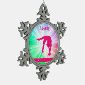 体操ピータースノーフレークの木のオーナメント。 スノーフレークピューターオーナメント (左)