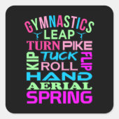 体操ファクト体操選手スポーツ愛好家Gr スクエアシール (正面)