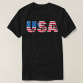 体操ファン米国国旗USA体操選手V Tシャツ (デザイン正面)