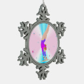 体操フライガールオーナメント スノーフレークピューターオーナメント (左)