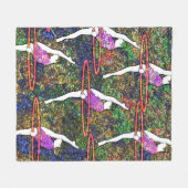 体操フラフープダンスカラフルパターンギフト フリースブランケット (正面(横))