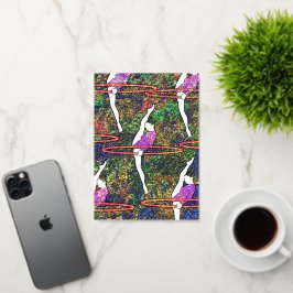 体操フラフープiPhoneのケースのギフト体操選手 箔グリーティングカード