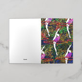 体操フラフープiPhoneのケースのギフト体操選手 箔グリーティングカード (外側レイダウン)