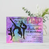 体操フリップガールズバースデーパーティー招待状 招待状 (スタンド正面)