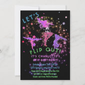 体操フリップガールズバースデーパーティー招待状 招待状 (正面)