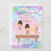 体操フリップタンブルジャンプと女の遊子の誕生日。 招待状 (正面)