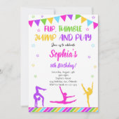 体操フリップタンブルジャンプ誕生日招待状 招待状 (正面)