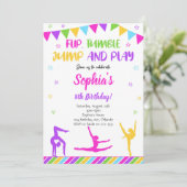 体操フリップタンブルジャンプ誕生日招待状 招待状 (スタンド正面)
