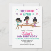 体操フリップタンブル&遊誕生日 招待状 (正面)