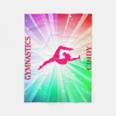 体操フリースブランケット。名前をカスタムする。 フリースブランケット (正面)