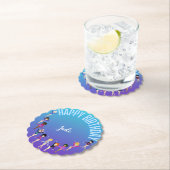 体操フレンズ「ハッピーバースデー」ターコイズ ペーパーコースター (インサイチュ)