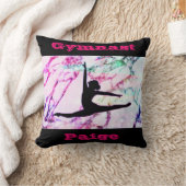 体操フロア、梁、ヴォールト、バー(名前をカスタムする付き) クッション (ブランケット)