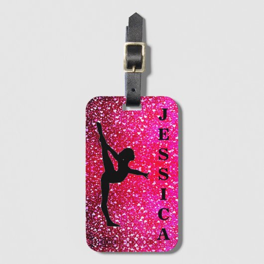 体操フローティングハート ラゲッジタグ (正面縦)