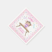 体操ブラウンヘア体操ジャンプバースデーパーティー スタンダードカクテルナプキン (角)