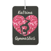 体操ブラックとホットピンクパーソナライズされた カーエアーフレッシュナー (正面)