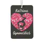 体操ブラックとホットピンクパーソナライズされた カーエアーフレッシュナー (裏面)