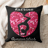 体操ブラックとホットピンクパーソナライズされた クッション (ブランケット)