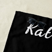 体操ブラックとホットピンクパーソナライズされた ビーチタオル (インサイチュ)