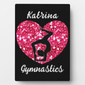 体操ブラックとホットピンクパーソナライズされた フォトプラーク (正面)
