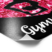 体操ブラックとホットピンクパーソナライズされた フォトプリント            (角)