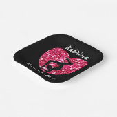 体操ブラックとホットピンクパーソナライズされた ペーパープレート (傾斜あり)