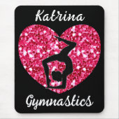 体操ブラックとホットピンクパーソナライズされた マウスパッド (正面)