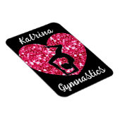 体操ブラックとホットピンクパーソナライズされた マグネット (右側)