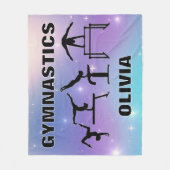 体操ブランケットパープルターコイズ フリースブランケット (正面)