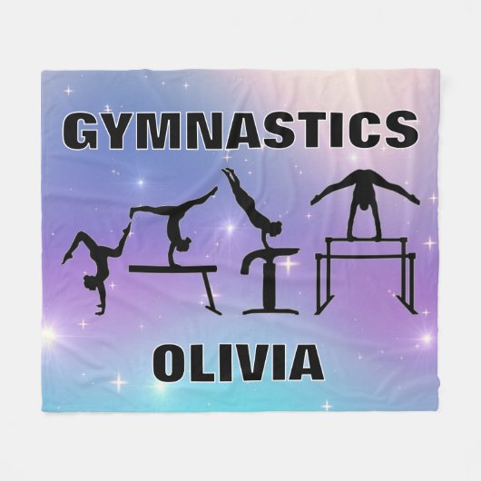 体操ブランケットパープルターコイズ フリースブランケット (正面(横))