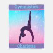 体操ブリッジキックオーバーパステル フリースブランケット (正面)