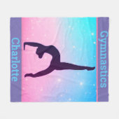 体操ブリッジキックオーバーパステル フリースブランケット (正面(横))