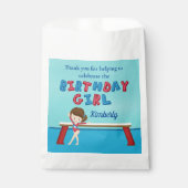 体操ブルネットガールギムナスト誕生日パーティー フェイバーバッグ (正面)