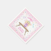 体操ブロンド体操ジャンプ誕生日パーティー スタンダードカクテルナプキン (角)