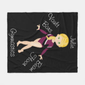 体操ブロンド、緑の目、ブルゴーニュ・レオタール フリースブランケット (正面(横))