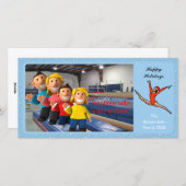 体操ホリデーフォトカードリープサンタ シーズンカード (正面/裏面)