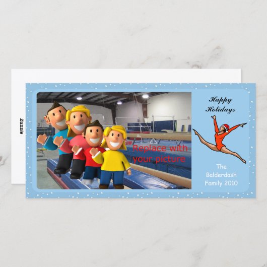 体操ホリデーフォトカードリープサンタ シーズンカード (正面/裏面)