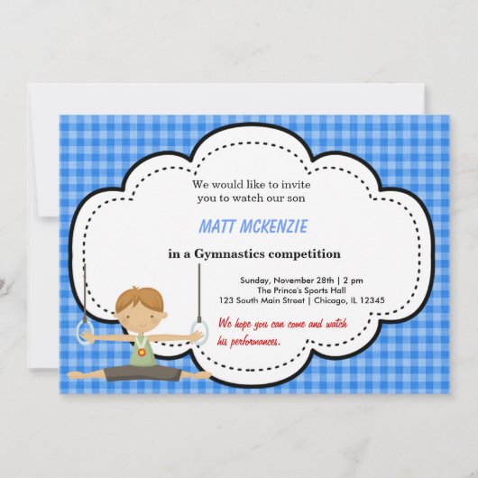 体操ボーイコンクール（青） 招待状 (正面)