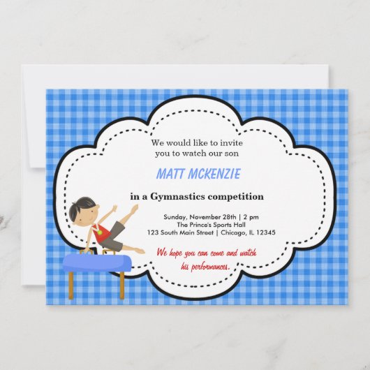 体操ボーイコンペティション(青) 招待状 (正面)