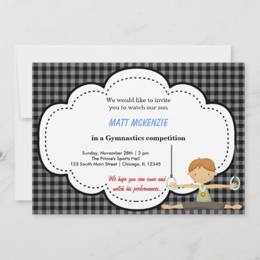 体操ボーイコンペティション（黒） 招待状 (正面)