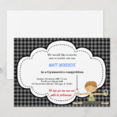 体操ボーイコンペティション（黒） 招待状 (正面/裏面)
