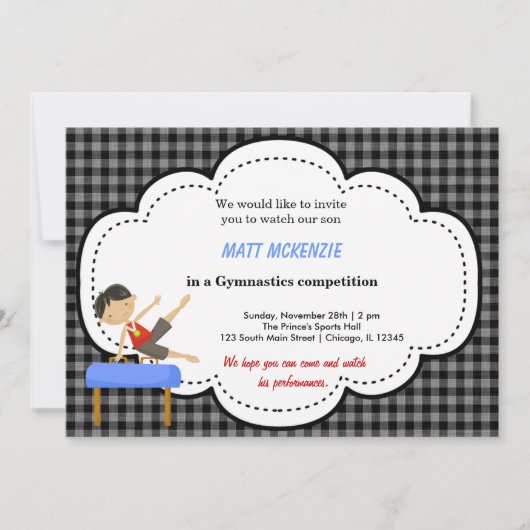 体操ボーイコンペティション（黒） 招待状 (正面)