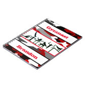 体操ボーイズ赤、黒、白の体操選手迷彩柄 ノートブック (左側)