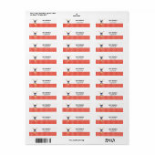 体操ボーイ差出人住所（赤） ラベル (フルシート)