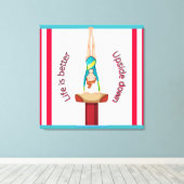 体操ボールトライフが逆さまに向上 キャンバスプリント (インサイチュ (ウッドフロア))